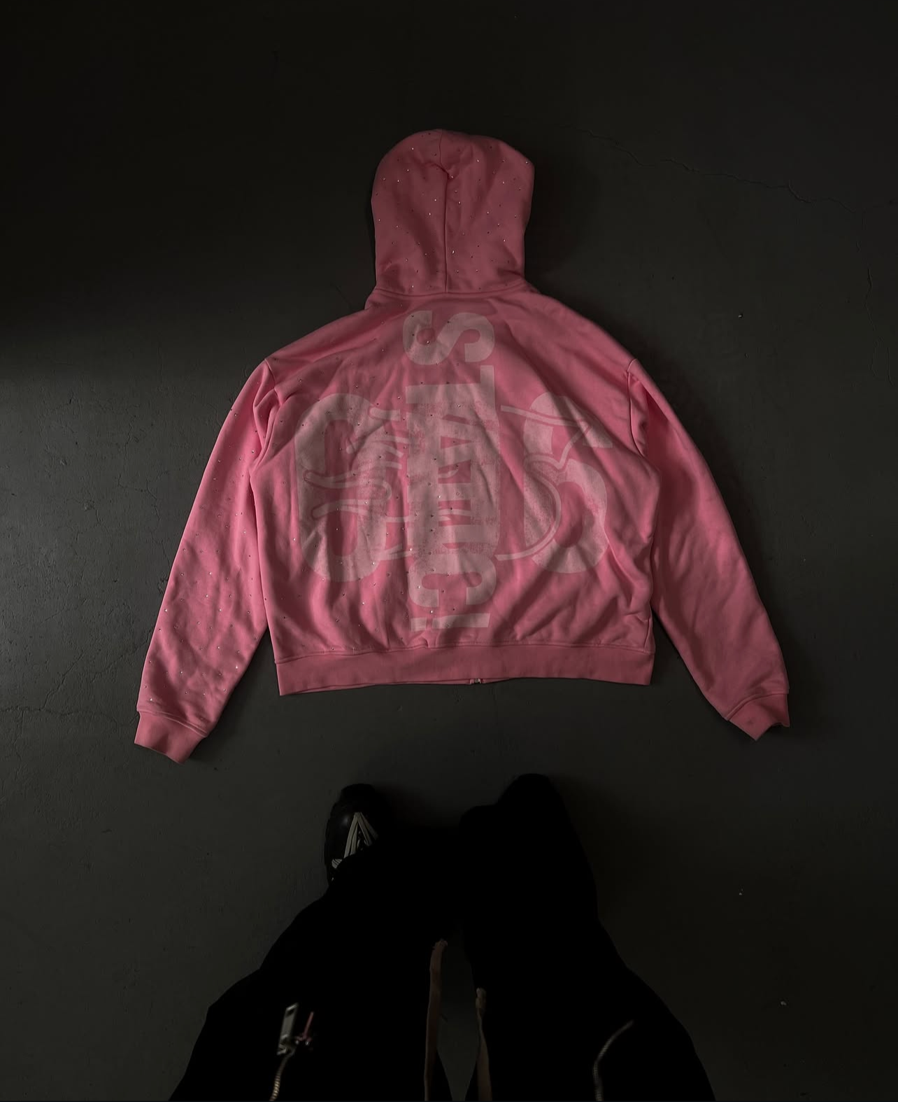 PINK RHINESTONE STATIC RELAPSE HOODIE