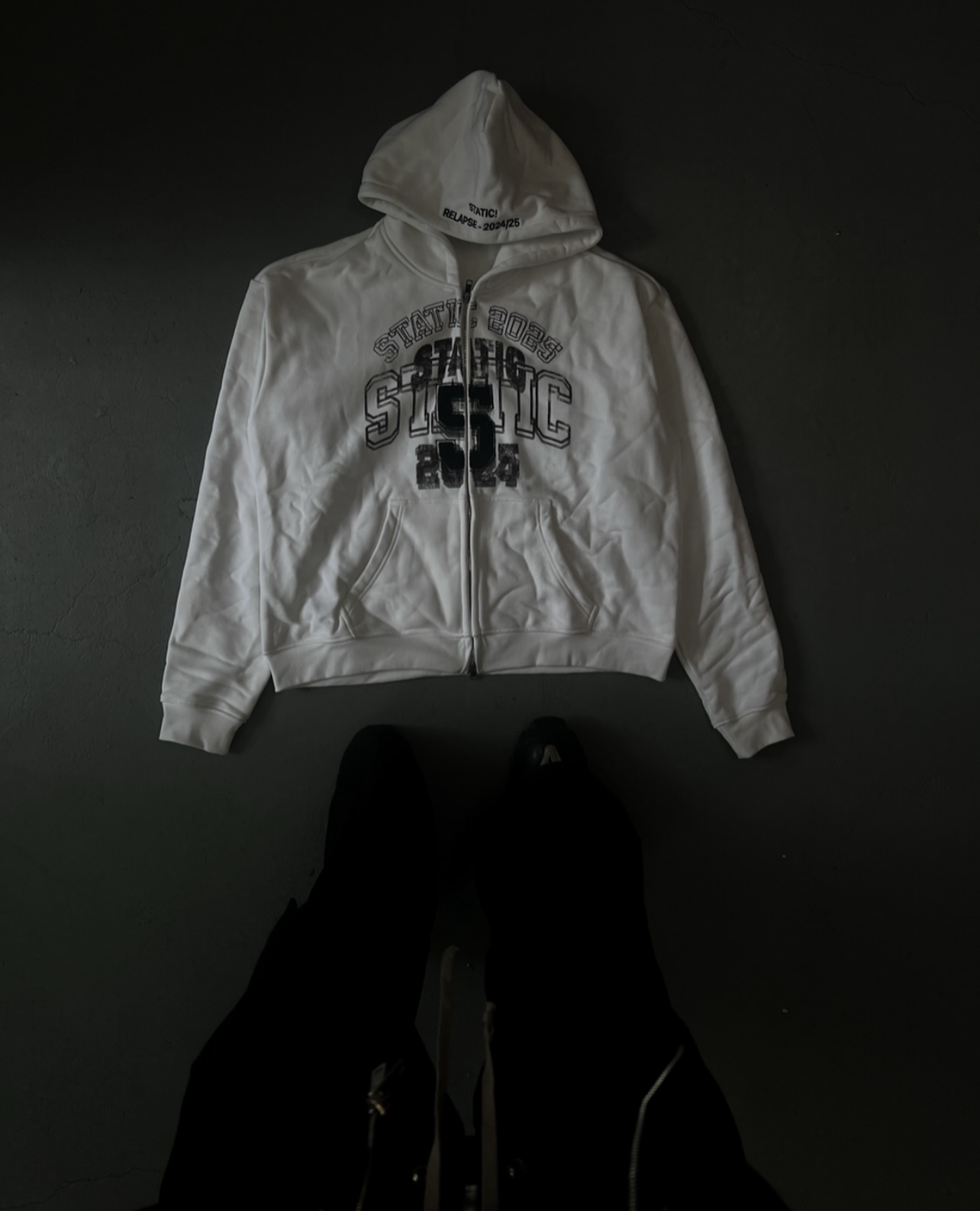WHITE STATIC RELAPSE HOODIE
